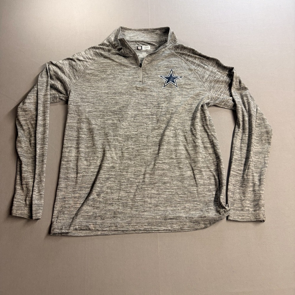 Dallas Cowboys NFL Team Apparel Men’s M Gray 1/4 Zip Performance Pullover
